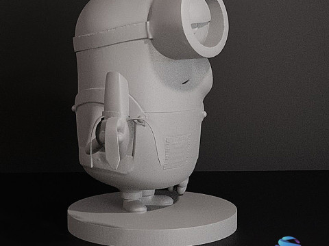 饥饿的小黄人吃香蕉 3D 打印模型 3D 打印模型