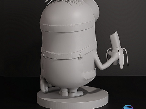 饥饿的小黄人吃香蕉 3D 打印模型 3D 打印模型