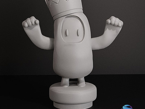 Taç Ön Destekli STL Dosyalarıyla Fall Guys Zafer Pozu 3D Baskı Modeli