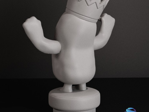 Taç Ön Destekli STL Dosyalarıyla Fall Guys Zafer Pozu 3D Baskı Modeli