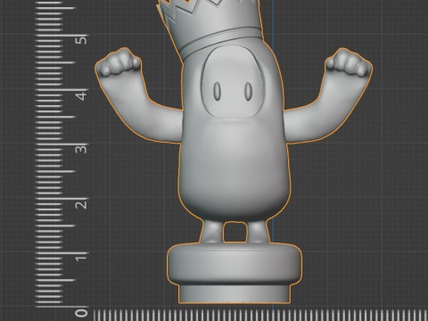 Taç Ön Destekli STL Dosyalarıyla Fall Guys Zafer Pozu 3D Baskı Modeli