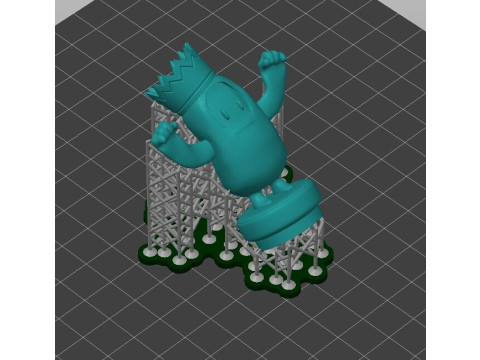 Taç Ön Destekli STL Dosyalarıyla Fall Guys Zafer Pozu 3D Baskı Modeli