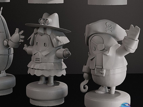 Fall Guys Koleksiyonu 15 Benzersiz Görünüm STL Dosyası 3D Baskı Modeli