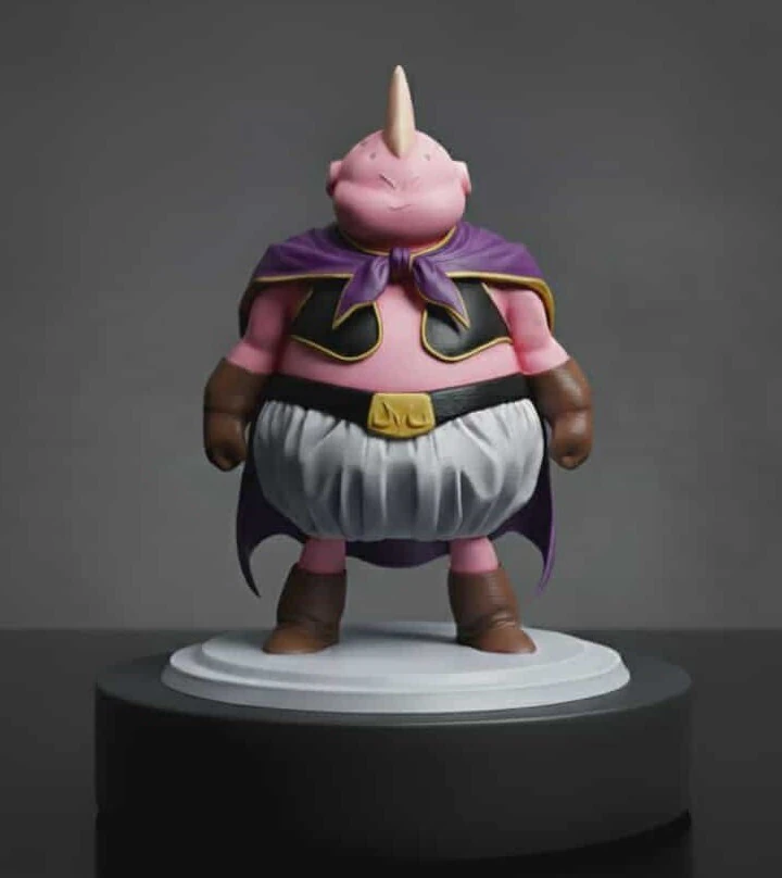 Fat Majin Buu 12 cm Action Figure Pre-Supported STL 3D Print Model .c4d .max .obj .3ds .fbx .stl .blend 