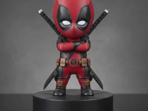Цельная модель Deadpool CHIBI для 3D-печати с предварительной поддержкой 3D Принт Модель