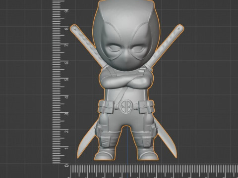 デッドプール CHIBI 3D 印刷可能モデル ワンピース 事前サポート 3Dプリントモデル