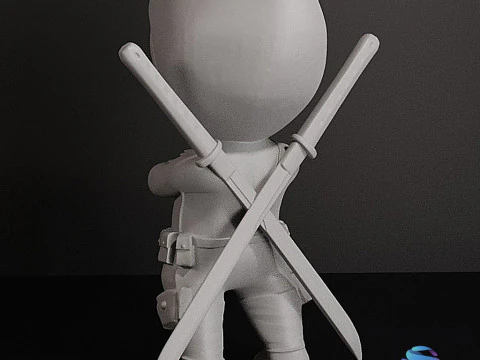 Deadpool CHIBI 3D Printable Model One-Piece Pre-Supported 3D Print Model