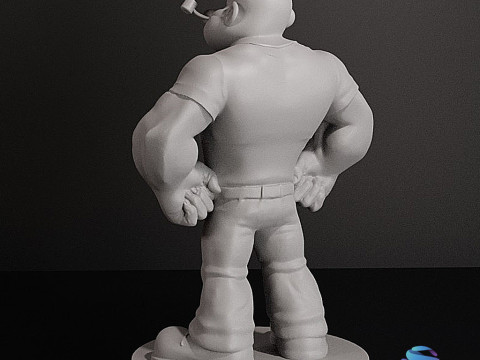 Статуя Попая для 3D-печати с опорами для основания 125 см 3D Принт Модель