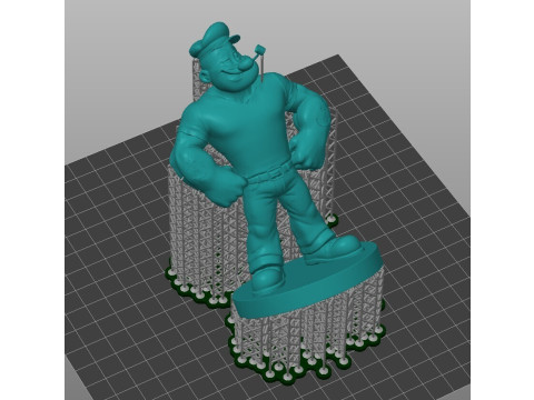 Статуя Попая для 3D-печати с опорами для основания 125 см 3D Принт Модель