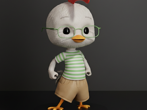 Chicken Little - тривимірна фігурка з основою та попередньою підтримкою SLA 3D Принт Модель