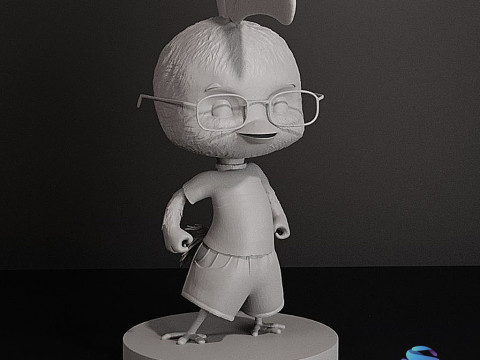 Chicken Little - Tabanlı ve Ön Destekli SLA'ya Hazır 3D Aksiyon Figürü 3D Baskı Modeli