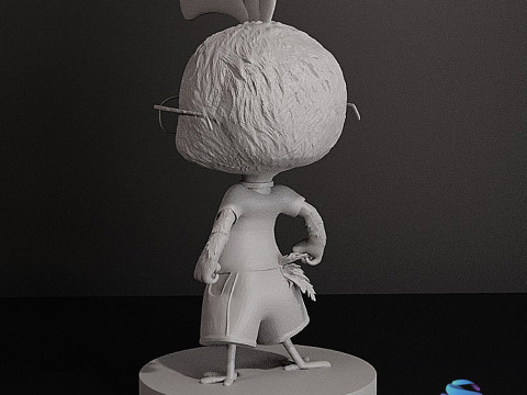 Chicken Little - Tabanlı ve Ön Destekli SLA'ya Hazır 3D Aksiyon Figürü 3D Baskı Modeli