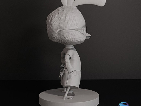 Chicken Little - Tabanlı ve Ön Destekli SLA'ya Hazır 3D Aksiyon Figürü 3D Baskı Modeli