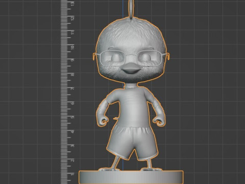 Chicken Little - Tabanlı ve Ön Destekli SLA'ya Hazır 3D Aksiyon Figürü 3D Baskı Modeli