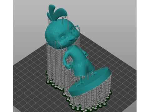 Chicken Little - Tabanlı ve Ön Destekli SLA'ya Hazır 3D Aksiyon Figürü 3D Baskı Modeli