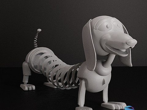 Slinky Dog Statique Modèle imprimable en 3D Toy Story Modèles 3D en vedette