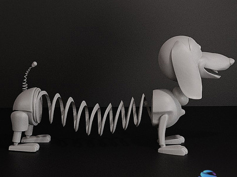 Slinky Dog Statique Modèle imprimable en 3D Toy Story Modèles 3D en vedette