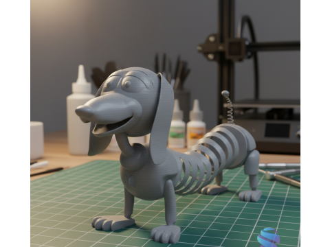 Slinky Dog Statique Modèle imprimable en 3D Toy Story Modèles 3D en vedette