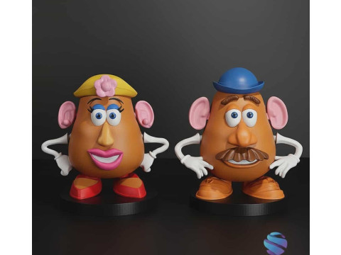 土豆太太和先生的玩具总动员的灵感 3D 打印模型