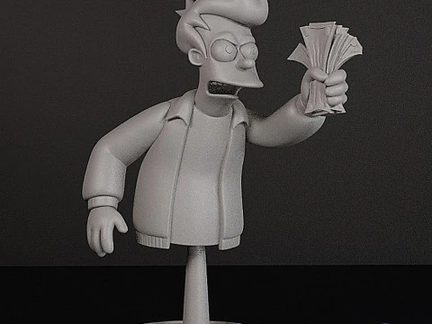 Fry Bust Futurama - Printable STL 3D Print Model