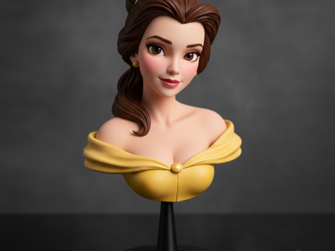 Belle Bust Beauty and the Beast - Printable STL 3D Print Model