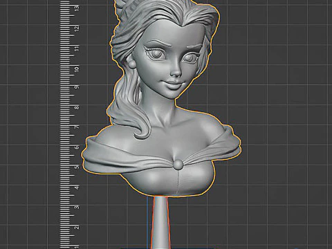 Belle Bust Beauty and the Beast - Printable STL 3D Print Model