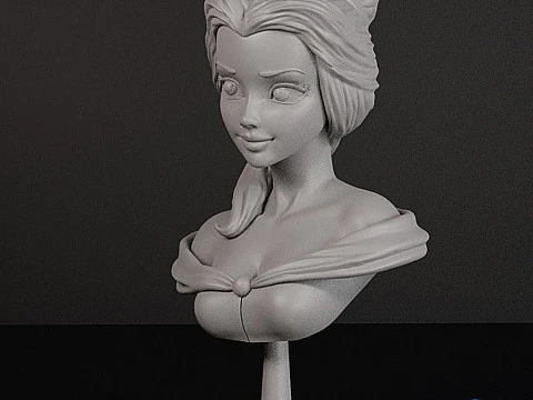 Belle Bust Beauty and the Beast - Printable STL 3D Print Model