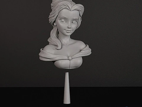 Belle Bust Beauty and the Beast - Printable STL 3D Print Model