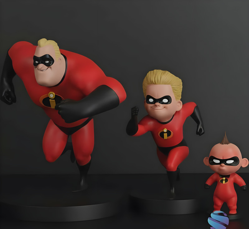 The Incredibles completeren de superheldenfamilie 3D printmodel .c4d .max .obj .3ds .fbx .stl .blend 