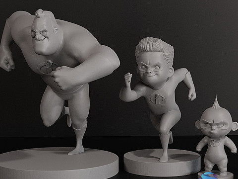 The Incredibles completeren de superheldenfamilie 3D printmodel