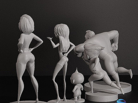 The Incredibles completeren de superheldenfamilie 3D printmodel