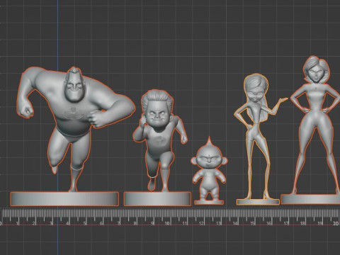 The Incredibles completeren de superheldenfamilie 3D printmodel
