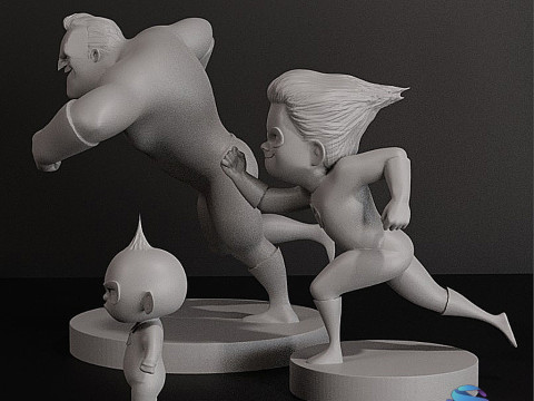 The Incredibles completeren de superheldenfamilie 3D printmodel