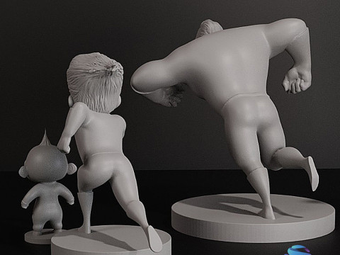 The Incredibles completeren de superheldenfamilie 3D printmodel