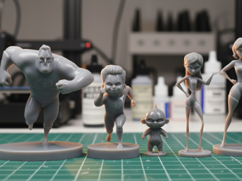 The Incredibles completeren de superheldenfamilie 3D printmodel