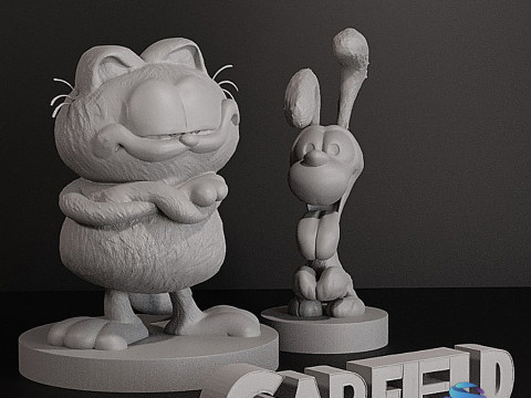 Garfield Odie Garfield Logo Fan Art Set Modelo de impresión 3D