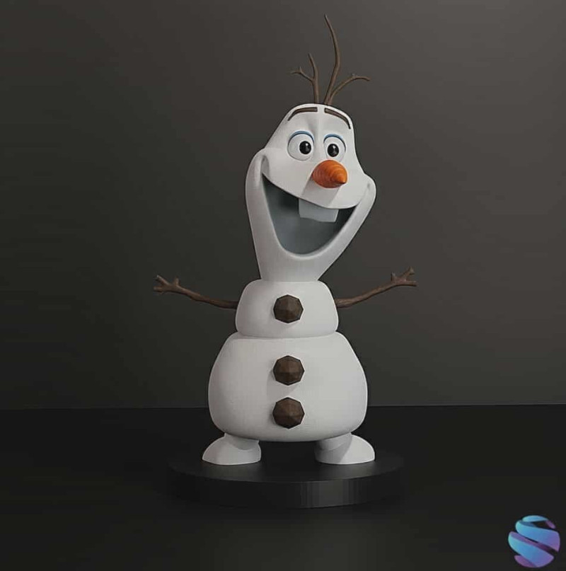 Olaf 3D 인쇄 가능한 액션 피규어 겨울왕국에서 영감을 받음 3D 프린트 모델 .c4d .max .obj .3ds .fbx .stl .blend 