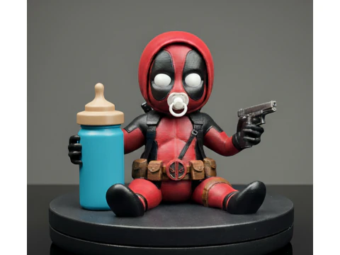 Bebé Deadpool sentado Compatible con SLA imprimible en 3D Modelo de impresión 3D