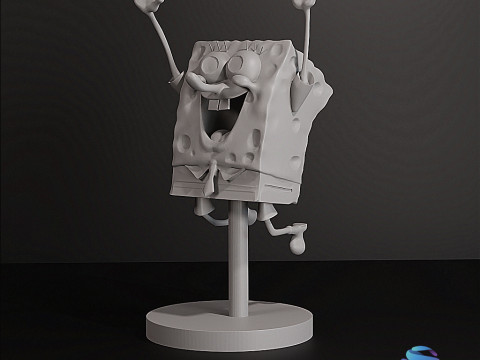 Saltando SpongeBob STL con base montabile Modello di stampa 3D