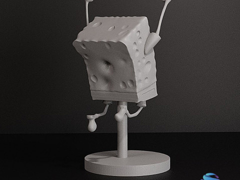 Saltando SpongeBob STL con base montabile Modello di stampa 3D