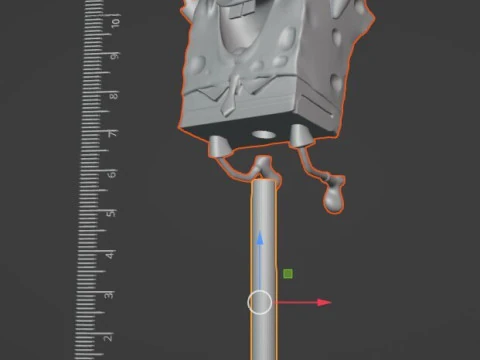 Jumping SpongeBob STL with Mountable Base 3D Print Model