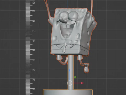 Jumping SpongeBob STL with Mountable Base 3D Print Model