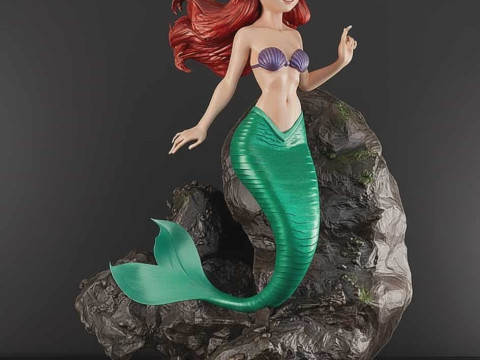 Аріель - Русалочка STL Лічі з попередньою підтримкою - готовий до друку 3D Принт Модель