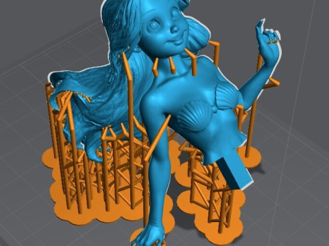 Аріель - Русалочка STL Лічі з попередньою підтримкою - готовий до друку 3D Принт Модель