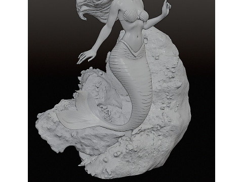 Аріель - Русалочка STL Лічі з попередньою підтримкою - готовий до друку 3D Принт Модель