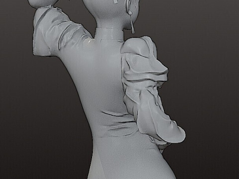 Stylized Fighter Girl Bust Inspired by Classic Fighting Games STL 3D Print Model