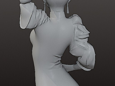 Stylized Fighter Girl Bust Inspired by Classic Fighting Games STL 3D Print Model