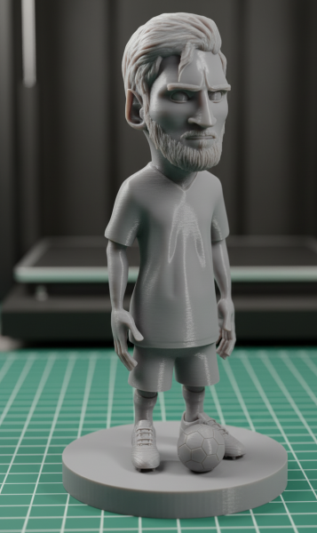 Стилізована 3D модель для друку фігурки Ліонеля Мессі 3D Принт Модель .c4d .max .obj .3ds .fbx .stl .blend 