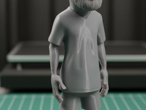 Modello stampabile 3D stilizzato della statuetta Lionel Messi Modello di stampa 3D