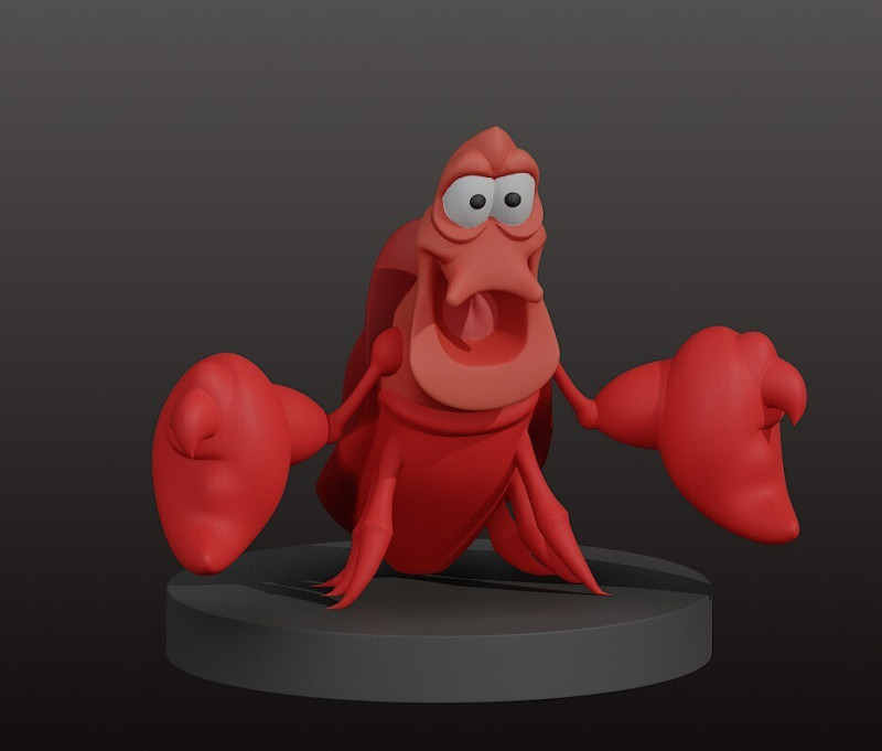 塞巴斯蒂安 - 美人鱼 3D 打印模型 .c4d .max .obj .3ds .fbx .stl .blend